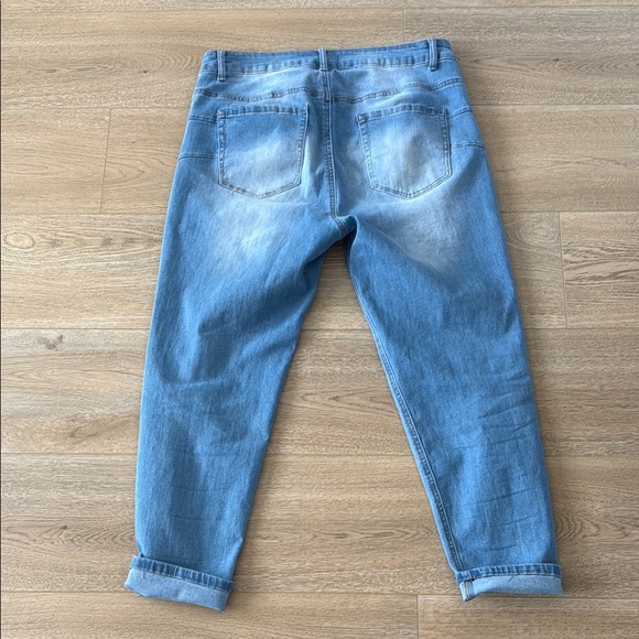 High Rise Jeans Distressed Denim Ankle - Picture 2 of 6